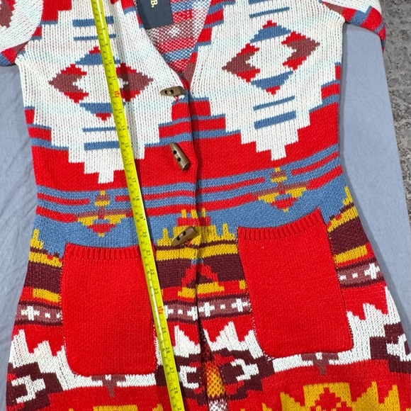 L&B Red and White Knit Sweater NWT Sz L/XL - Picture 4 of 6